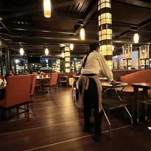 a waiter in a restaurant