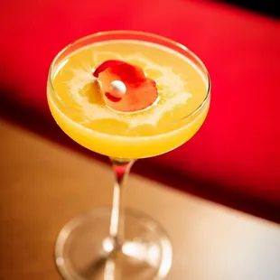 a closeup of a cocktail in a glass