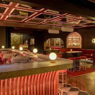 a view of the bar area