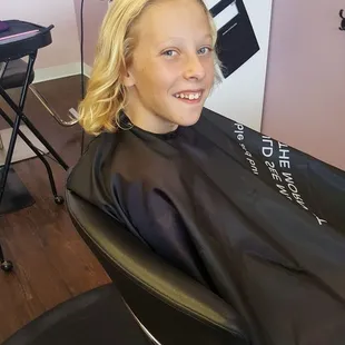 Once upon a time, there was a blonde child that wanted some color in her hair.