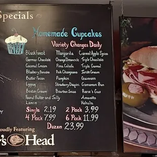 This is their Sweet Specials board.  Photo taken July 3, 2021.