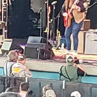 a band playing on stage