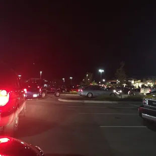 Exiting the parking lot at a snails pace. Disorganization is the issue with getting cars out of the parking lot.