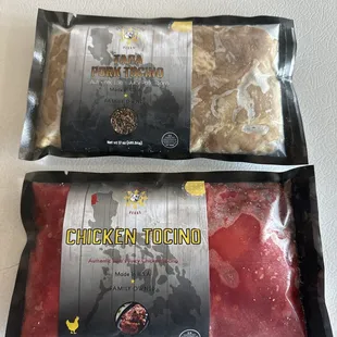 two packages of chicken tocino