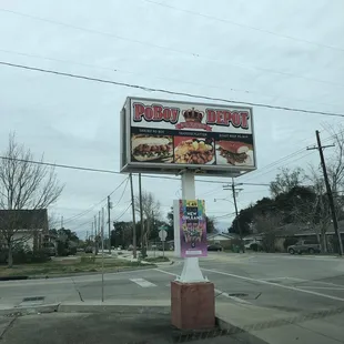 PoBoy Depot corner sign