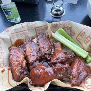 Full pan of Wings flavored with you choices of Carolina BBQ, Honey Bourbon or Jerk