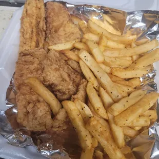 fried chicken and french fries