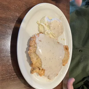 Chicken Fried Steak and Mashed Potatoes and Gravy