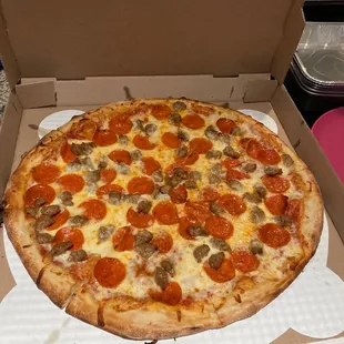 Two 2 Topping Thin Sliced Pizza (Pepperoni and Sausage Sliced Pizza)