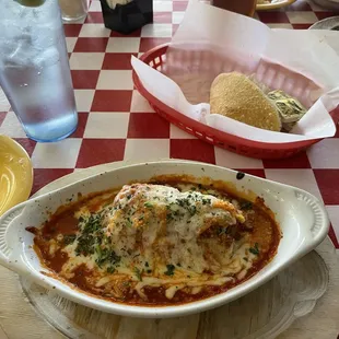 Yummy Beef Lasagna. Great size for a lunch portion!