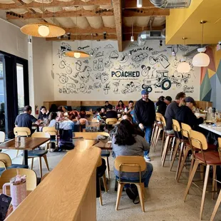 Poached interior and bar area