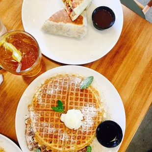 Churro Waffle &amp; Breakfast Burrito