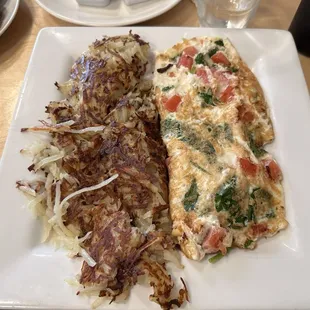 Scrambled egg whites with hasbrowns