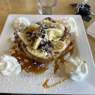 I ordered French toast with the toppings from the chunky monkey pancakes, wow so delicious!!