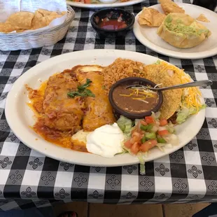 a table full of mexican food