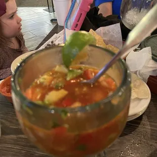 I had the shrimp cocktail and it had a large amount of shrimp and was excellent.