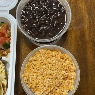 a meal in a styrofoam container