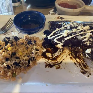 Enchiladas with mole.