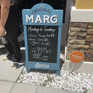 $5 margs on Mondays and Tuesdays!