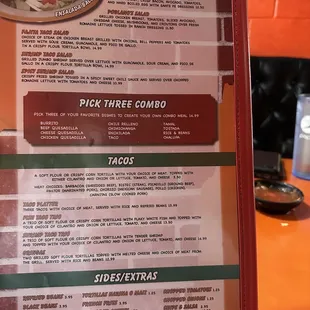 the menu