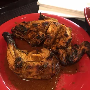 Half chicken with piri piri sauce