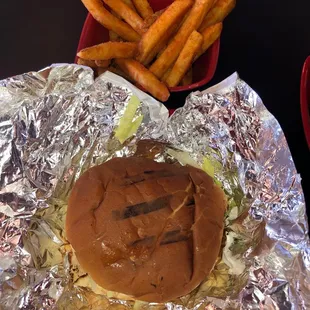 Burger and fries