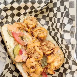 shrimp po&apos; boy. very good flavor but I was still oh so hungry afterwards