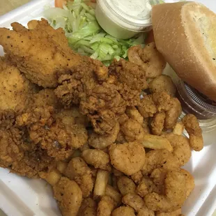 Combination seafood plate