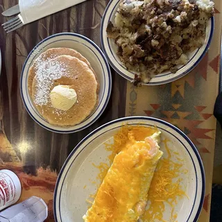 Shrimp Omelet HOME FRIES