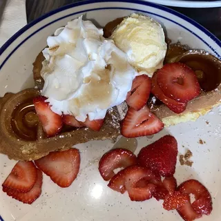 Fresh Strawberry - Topped Egg-Rich Waffle