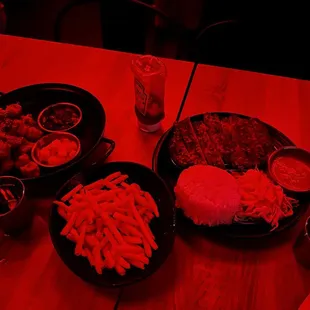 Korean Fried Tofu, Fries, Donkasu