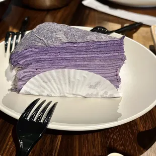 Ube crepe cake