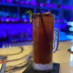 Bloody Mary with all the fixings bartender&apos;s choice.  My husband LOVED it.