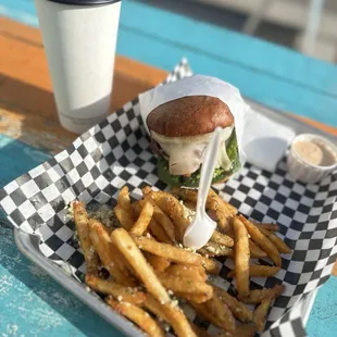 Garlic Fries Aloha Burger Coffee