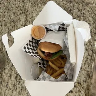 a sandwich and french fries