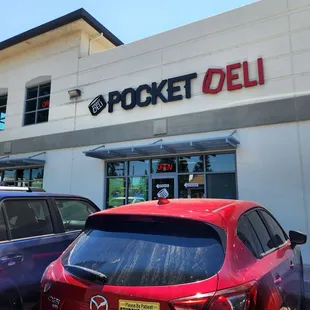 Someone needs to clean that light! Restaurant is clean inside though.