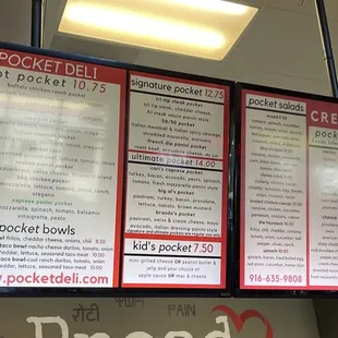 Menu with Boo-Koo choices