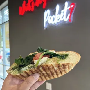 Hot Caprese Panini Pocket