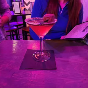 Smores martini in a really well lit distillery