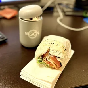 Salmon and hamachi pocket sushi