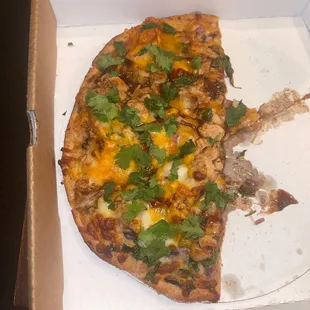 Bbq chicken pizza.  It comes with cilantro, but I always add some fresh leaves.