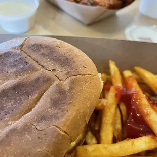 a sandwich and french fries