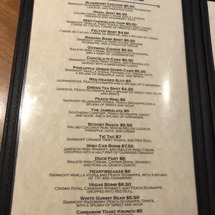 menu