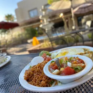 a plate of mexican food
