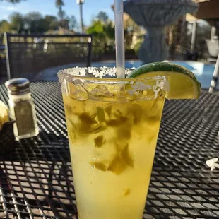 Hatch Chili Margarita on the patio