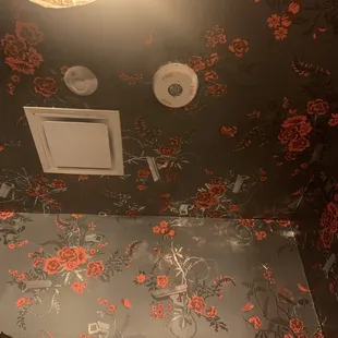 the ceiling of a bathroom