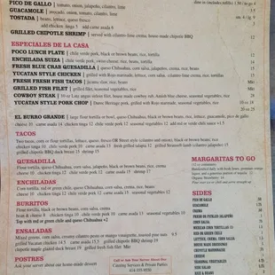 Menu as of 8/10/2021