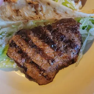 Steak taco. A whole piece of steak worked surprisingly well.