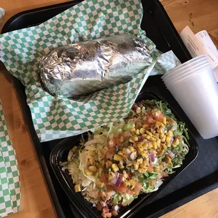 Burrito and burrito bowl.