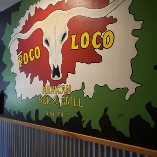 Beautiful painting on the way to the restroom